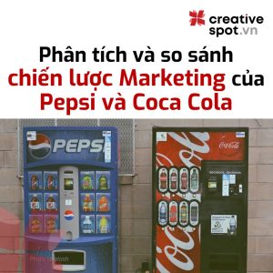 Hình ảnh hai tủ bán hàng tự động của Pepsi và Coca Cola đứng cạnh nhau.